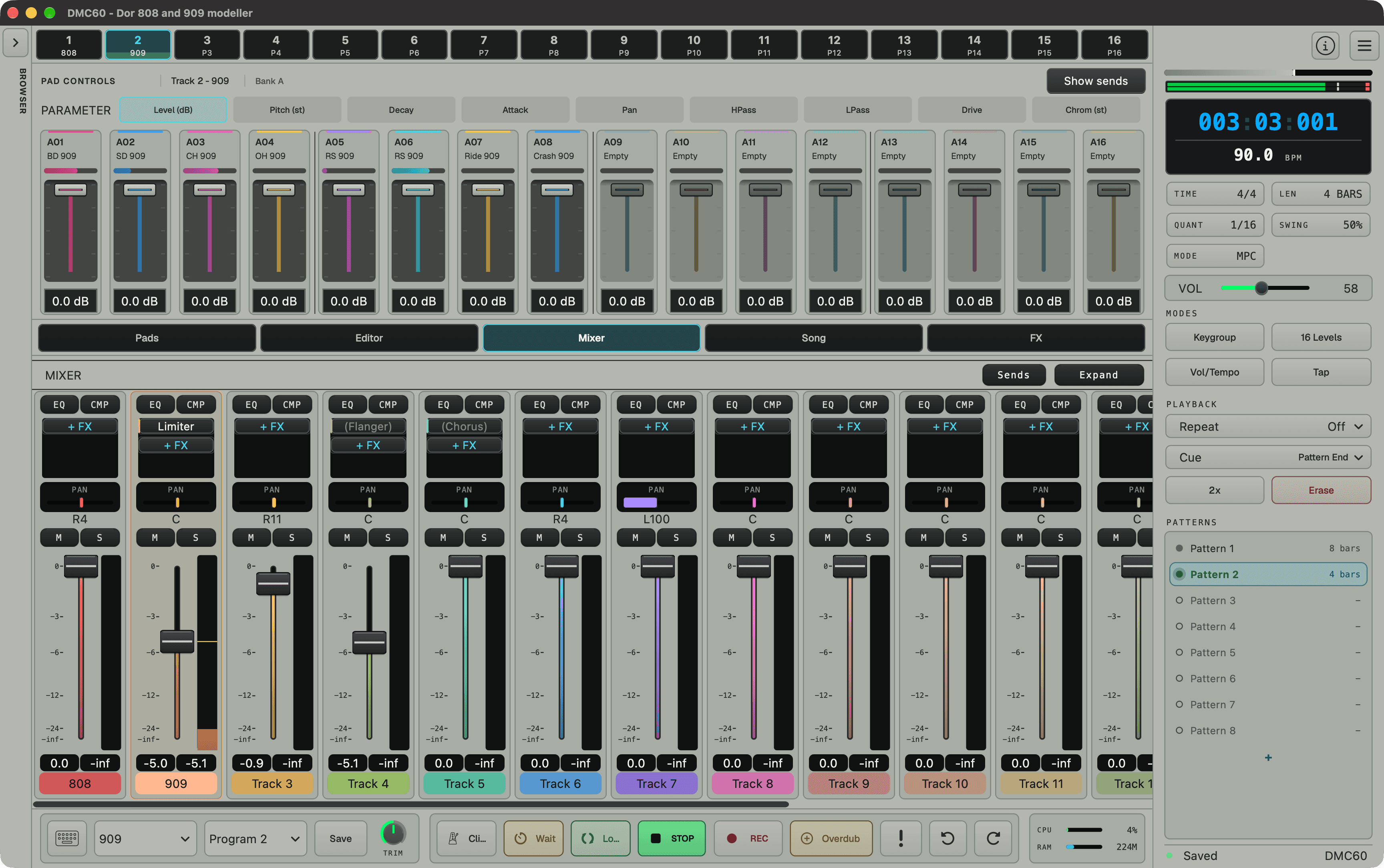 DMC60 mixer, Classic and Dark themes